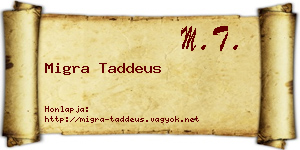 Migra Taddeus névjegykártya